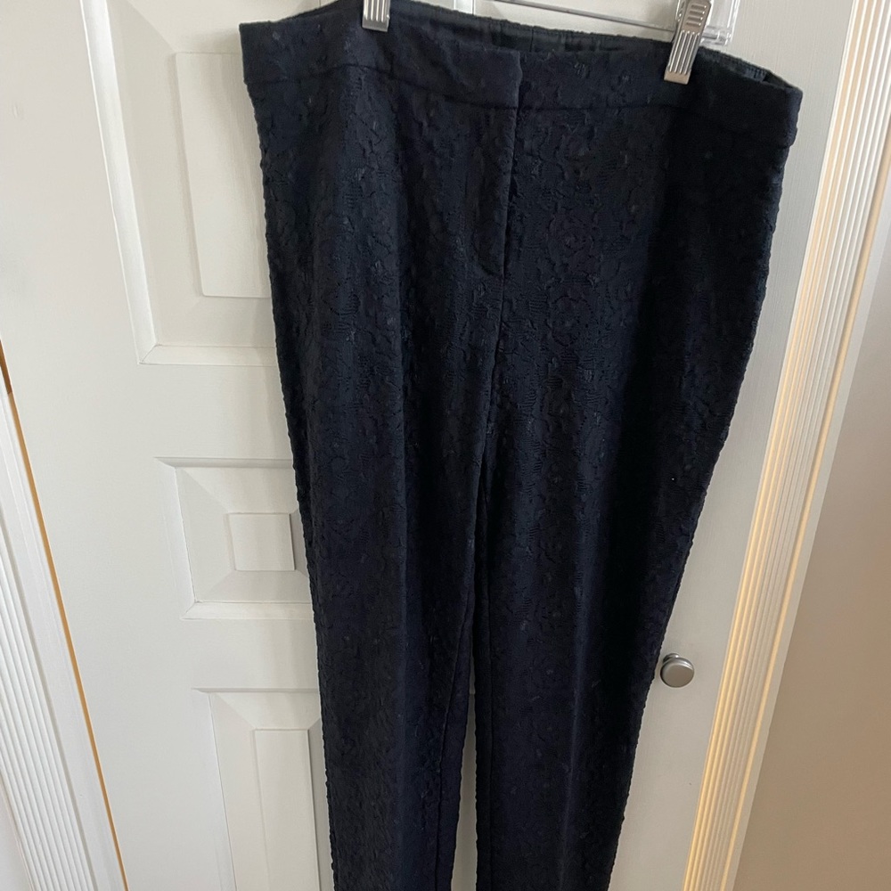 Etcetera Black Floral Lace Pants Size 4